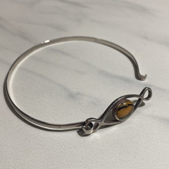Agate yellow bracelet sterling silver 925 - Picture 3 of 8